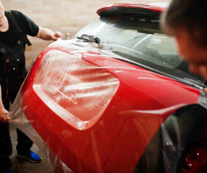 Protection Film Being installed at Water Werkz