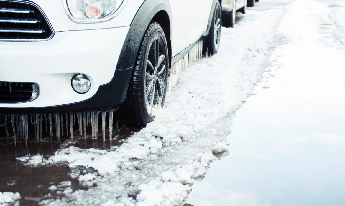 Car Dirty From Ice Storm Grime