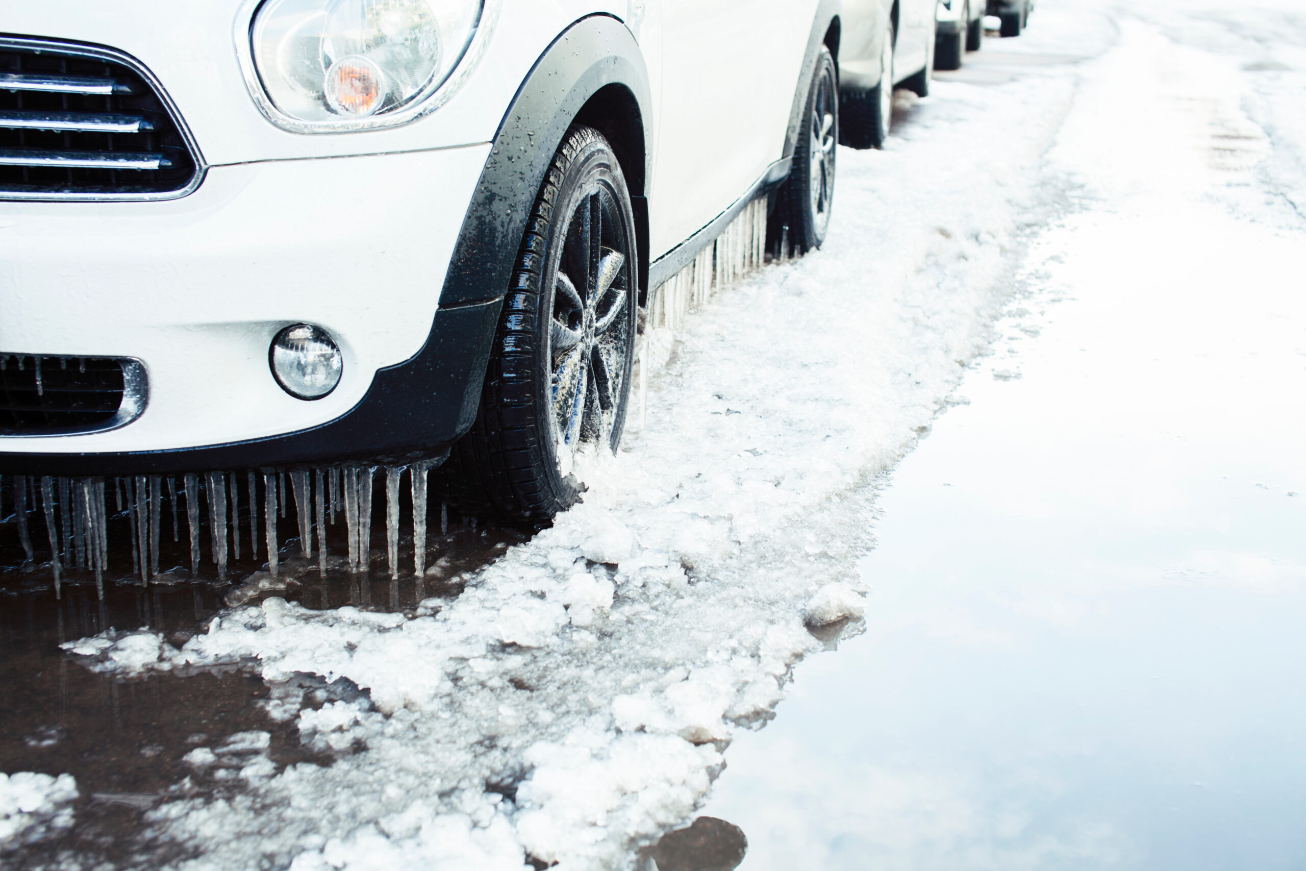 Car Dirty From Ice Storm Grime